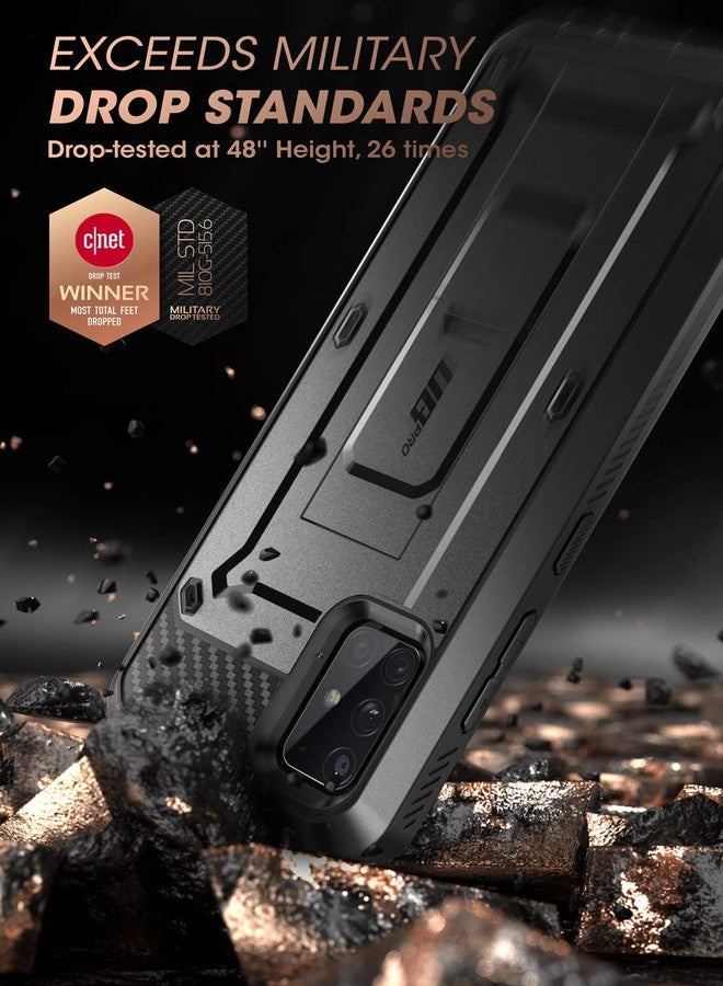 سوبكيس جراب SUPCASE لهاتف سامسونج جالاكسي A71 5G [غير متوافق مع A71 5G UW Verizon]، [واقي شاشة مدمج، وحامل، ومشبك حزام] جراب حماية متين وعالي التحمل لكامل الهاتف لهاتف سامسونج A71 مقاس 6.7 بوصة، أسود - Image 2