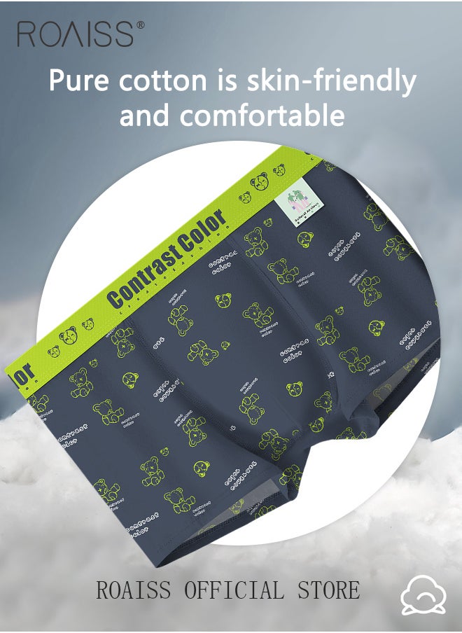 roaiss - 2 Pack Patterned Boxer Briefs Fashionable Boxers for Men Contrast Color Young Underwear - Image 1