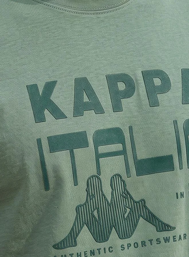 Kappa GREEN Kappa Printed Non-Stretchable T-shirt for Men | Best Price UAE