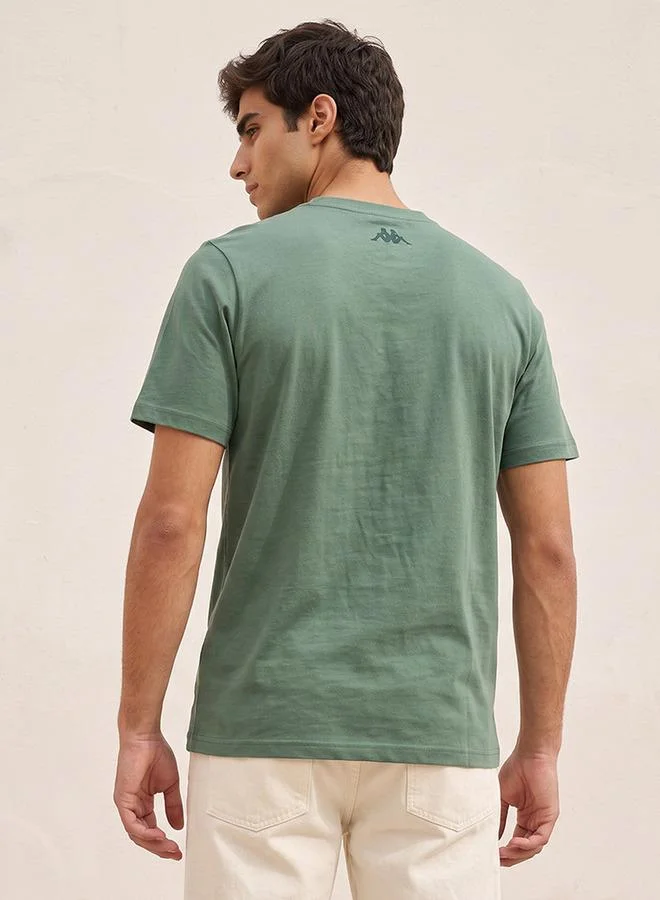 Kappa GREEN Kappa Printed Non-Stretchable T-shirt for Men | Best Price UAE