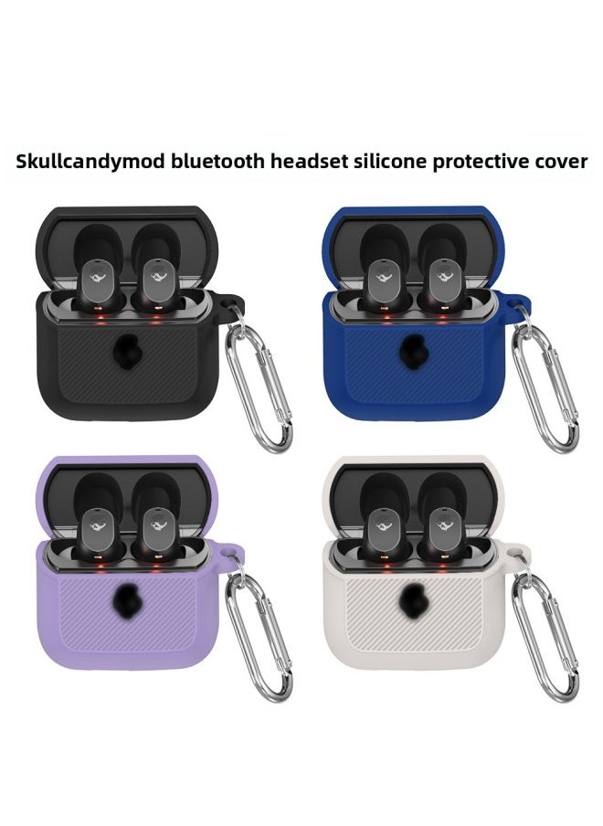 Generic - Applicable Skull Skull Candy Mod Bluetooth Headset Silicone Protective Case Storage Box Simple Solid Color Shell-Color:Creamy-white-Model:G79 - Image 1