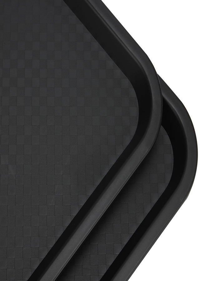 MANCHAP 6 Pack 16 x 12 Inch Black Plastic Fast Food Tray, Rectangle Food Service Trays, Restaurant Cafeteria Serving Trays for Party, Home - Image 3