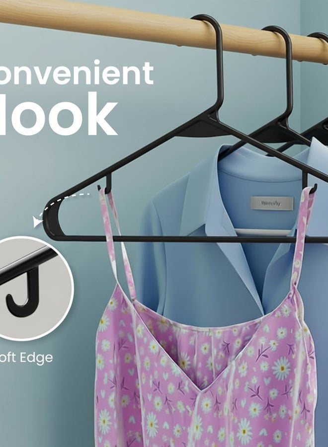 Utopia Home Plastic Hangers 50 Pack - Clothes Hanger with Hooks - Skirt Hangers - Durable & Space Saving Coat Hanger - Heavy Duty Black Hangers for Coats, Skirts, Pants, Dress, Etc. - Image 5
