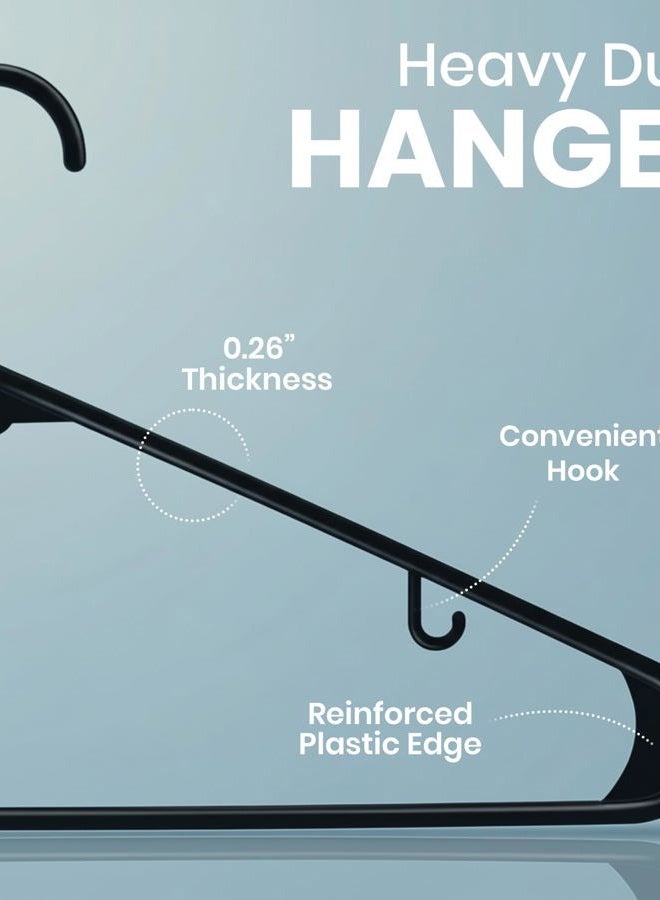 Utopia Home Plastic Hangers 50 Pack - Clothes Hanger with Hooks - Skirt Hangers - Durable & Space Saving Coat Hanger - Heavy Duty Black Hangers for Coats, Skirts, Pants, Dress, Etc. - Image 2