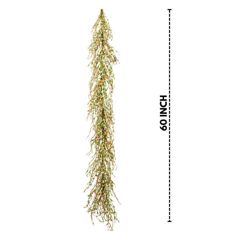 Quixem 60" Pip Berry Garland - Artificial Spring and Summer Decorative Garland with Green Purple Cream Berries, Perfect for Front Door, Mantel, Centerpiece and Table Display Seasonal DÃ©cor - Image 5