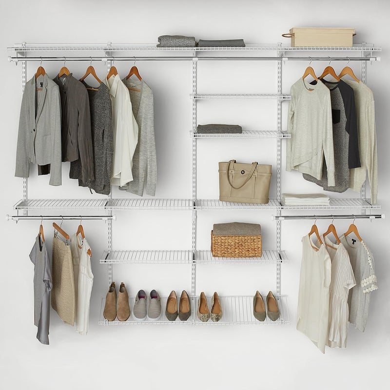 Rubbermaid Configurations Closet Shelves  Hanging Kit 2 26 Shelves White Custom Pantry Organizer and StorageClothes Rack for HomeLaundryBathroomMudroomPantryLinen Closet - Image 5