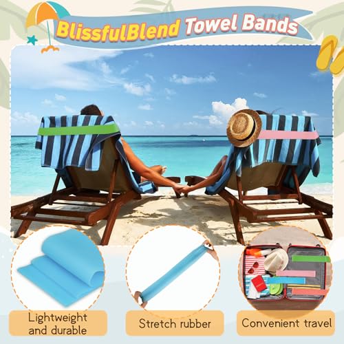 BlissfulBlend 8 Pack Towel Bands with Stretch Rubber Towel Bands for Cruise Chairs, Beach and Cruise Accessories Perfect Alternatives for Beach Clips - Image 4