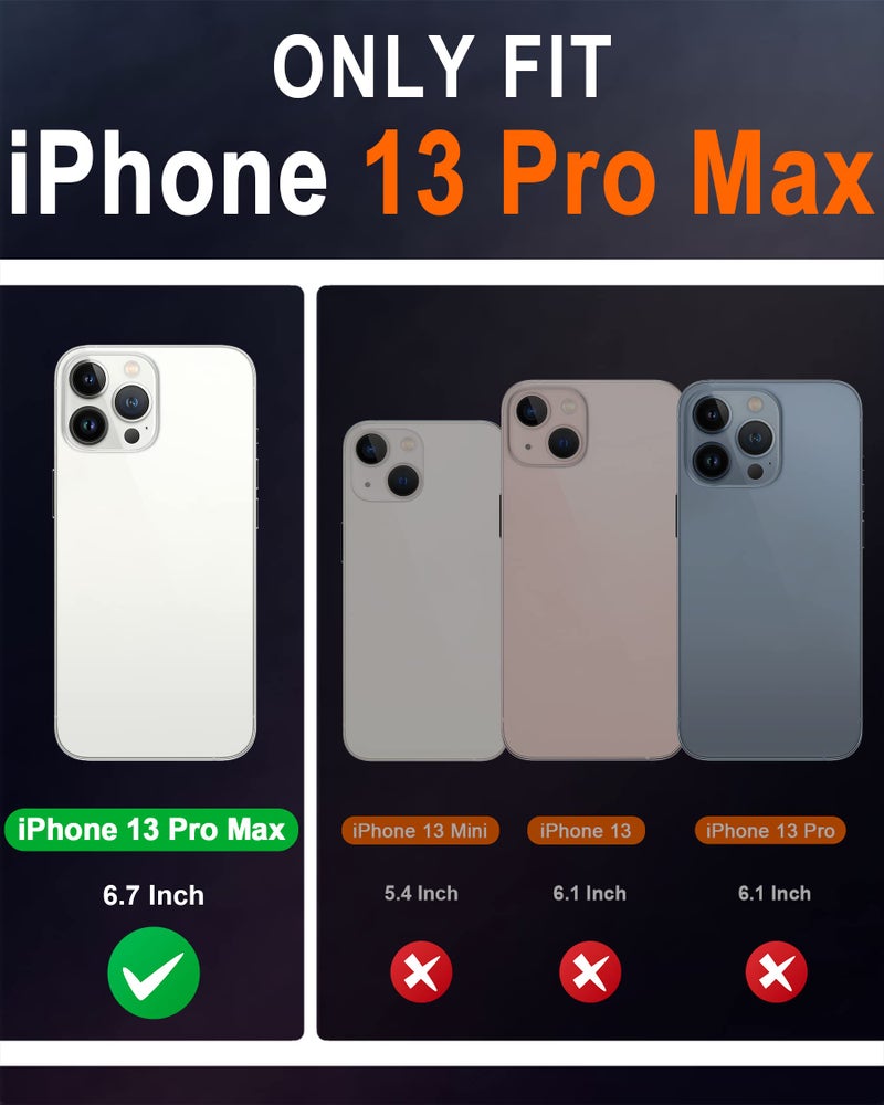 SHIELDON SHIELDON Case for iPhone 13 Pro Max 5G, Genuine Leather Wallet Case Magnetic Folio Shockproof Cover Kickstand RFID Credit Card Holder Compatible with iPhone 13 Pro Max 5G (6.7" 2021 Release) - Black  - Image 2