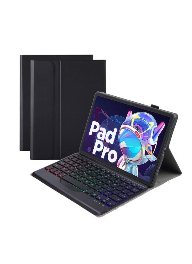 Generic For Lenovo Tablet Small Leather Pad Pro11.5 Inch Bluetooth Keyboard M10plus Shell Touch Back Brilliance-Color:Elegant Black + Bluetooth Keyboard (backlit)-Product Type:Lenovo Tab M10 3rd Gen TB-328FU 10.1 Inch  - Image 1