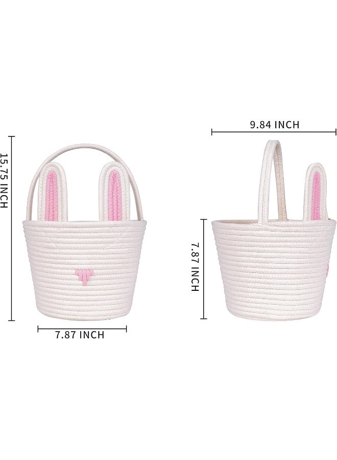 CubesLand Easter Bunny Basket Easter Buckets for Kids with Ear - Image 5
