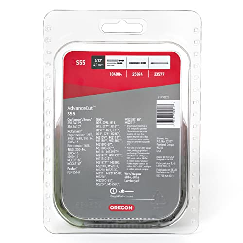 Oregon S55 AdvanceCut Chainsaw Chain for 16-Inch Bar -55 Drive Links – low-kickback chain fits McCulloch, Stihl, Wagner and more Gray - Image 2