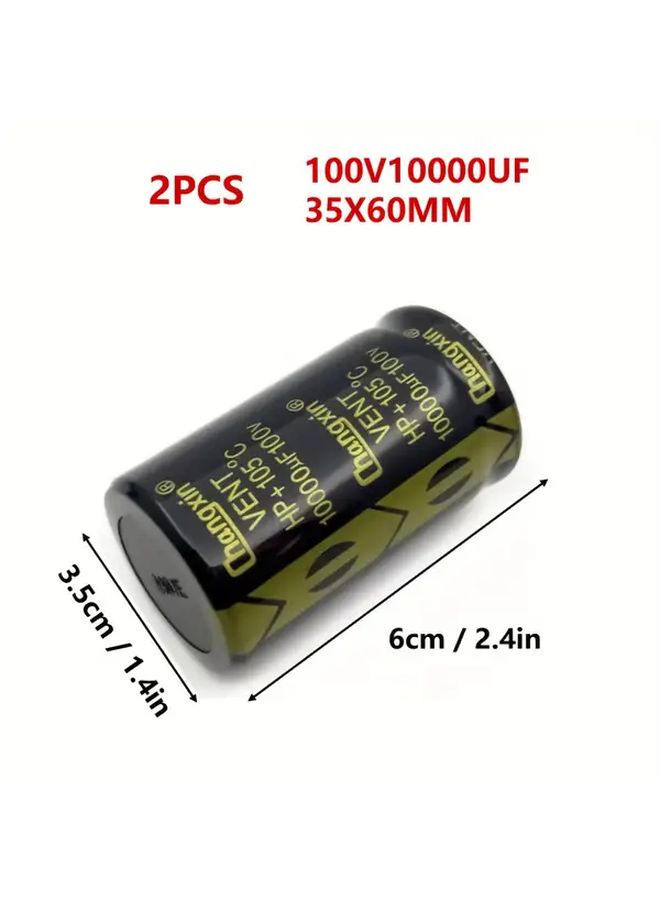 2pcs 10000UF 100V Large Capacitance Electrolytic Capacitor 35x60mm For Audio Amplifier Filter - Image 3