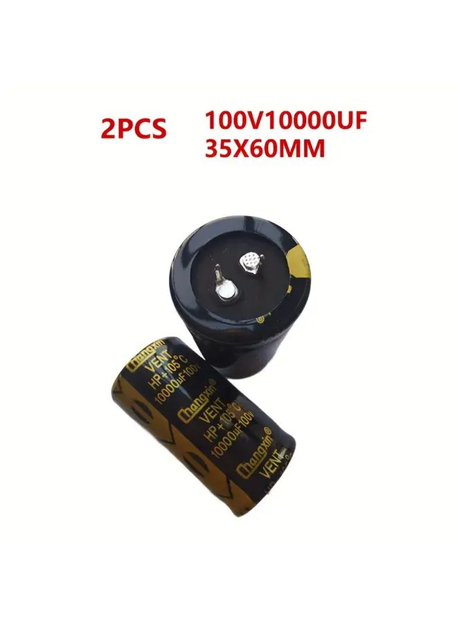 2pcs 10000UF 100V Large Capacitance Electrolytic Capacitor 35x60mm For Audio Amplifier Filter - Image 2