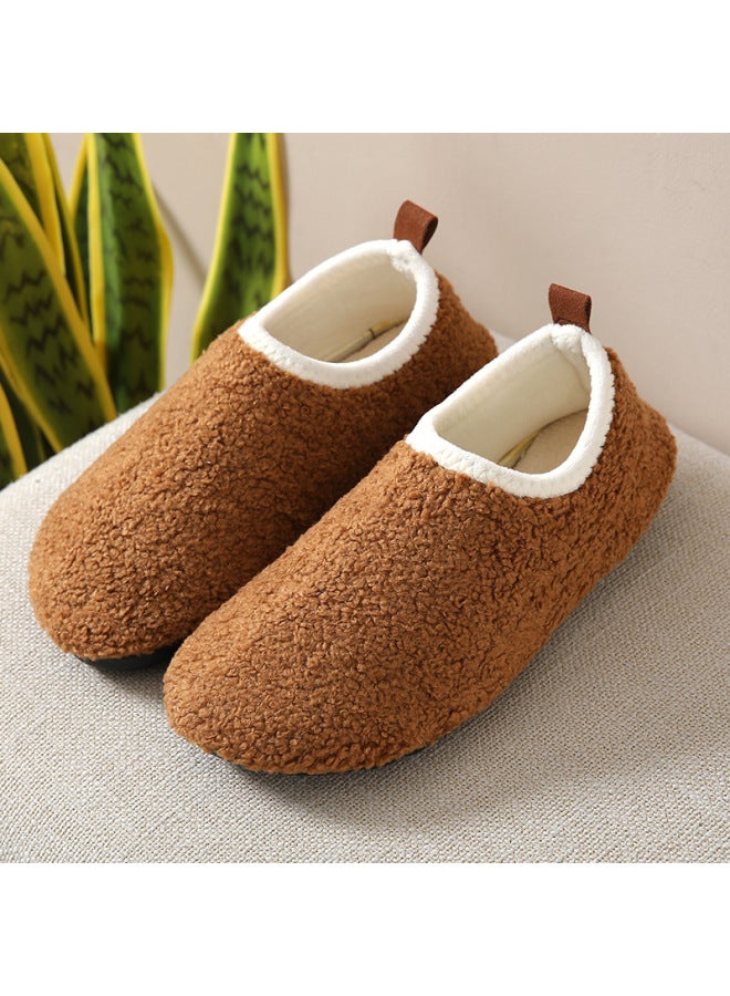 Autumn And Winter Adult Floor Shoes Anti-slip Bottom Fleece-lined Thickened Early Education Socks For Women's Indoor Warm Cotton Shoes Children's Socks Shoes