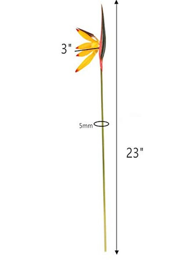 DODXIAOBEUL Medium Bird of Paradise 23 Inch,Artificial Flowers Outdoor UV Resistant No Fade Fake Plastic Plants, Artificial Flower Plants Small Flower Arrangement for Home Office 8 Pcs (Yellow) - Image 4