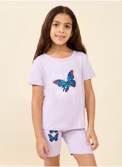 Butterfly Mama's Mini Print Loose Fit T-shirt and Cycling Short Set - pzsku/ZAB3BE67A2F30F67A0CADZ/45/_/1711709385/14d18d12-b5c4-44d1-a06a-191e4d64b961