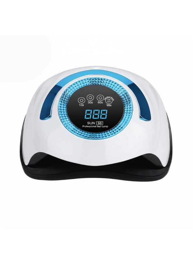 مصباح أظافر احترافي يعمل بالأشعة فوق البنفسجية بتقنية LED بقوة 168 واط من طراز Sun-S6 لتجفيف طلاء الجل بسرعة فائقة، بطول موجي مزدوج 365 نانومتر + 405 نانومتر، ومؤقت رقمي يعمل باللمس، مجفف أظافر محمول باليد للاستخدام في الصالونات والمنزل - أزرق - Image 2