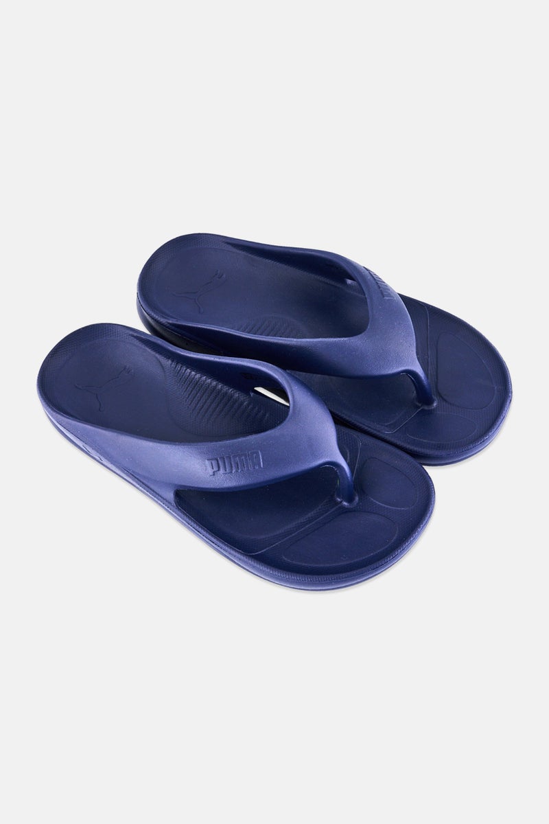 PUMA Men Brand Logo Slip On Slippers, Navy - Image 2