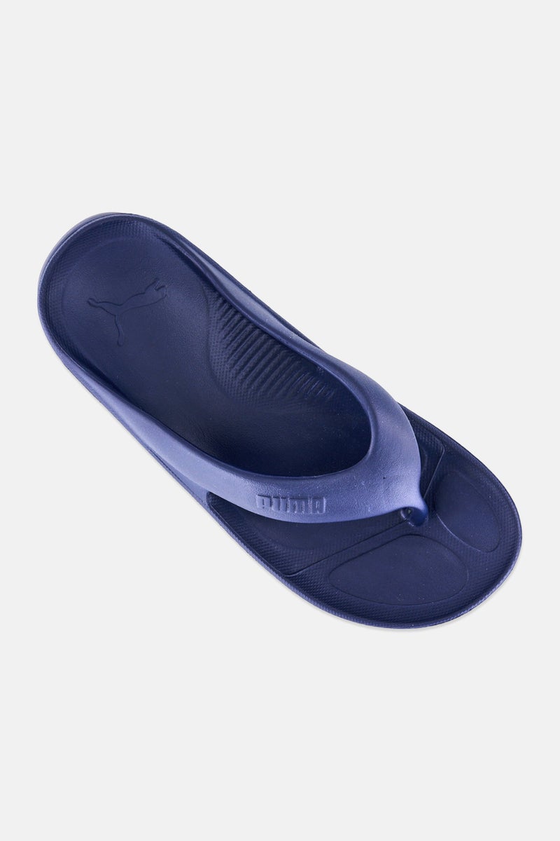 PUMA Men Brand Logo Slip On Slippers, Navy - Image 4