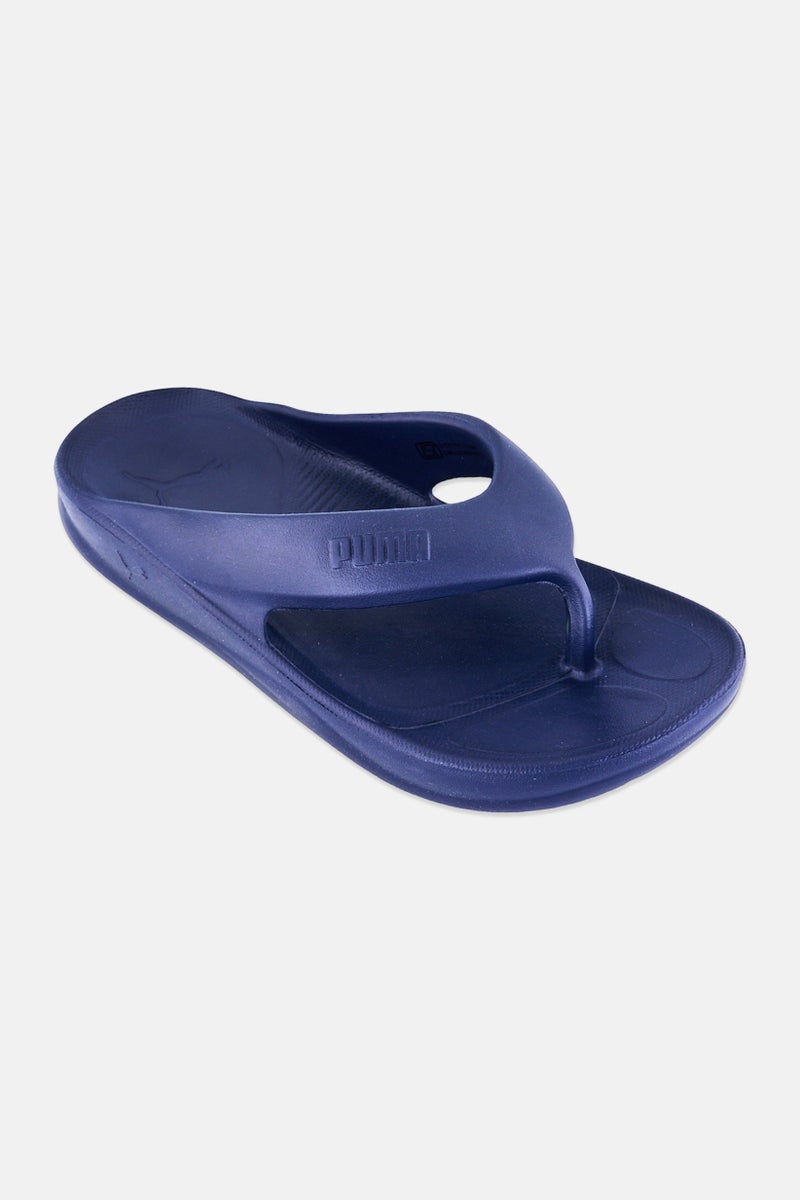 PUMA Men Brand Logo Slip On Slippers, Navy - Image 1