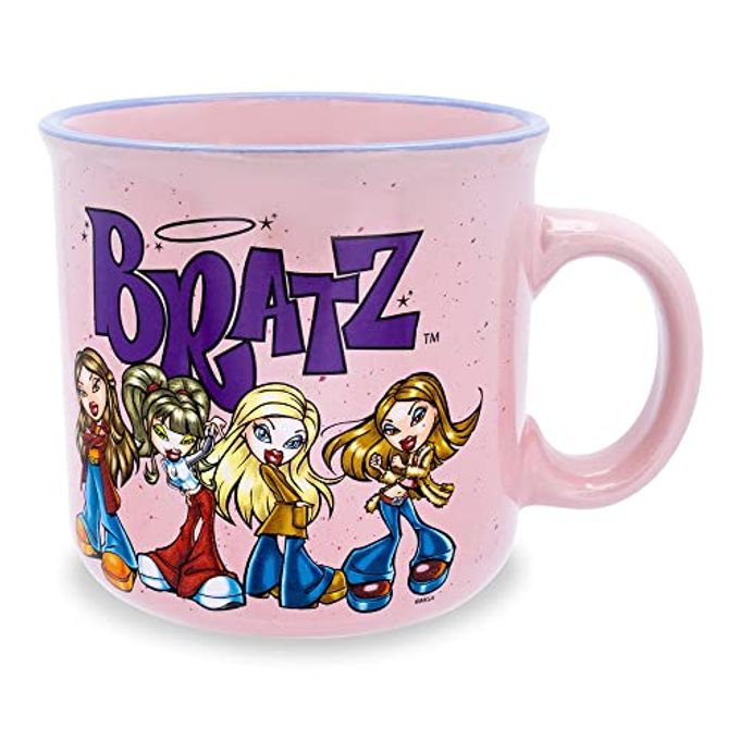 Silver Buffalo Bratz Pink Ceramic Camper Mug | Large Coffee Cup For Espresso, Tea, Cocoa | Holds 20 Ounces - Image 1