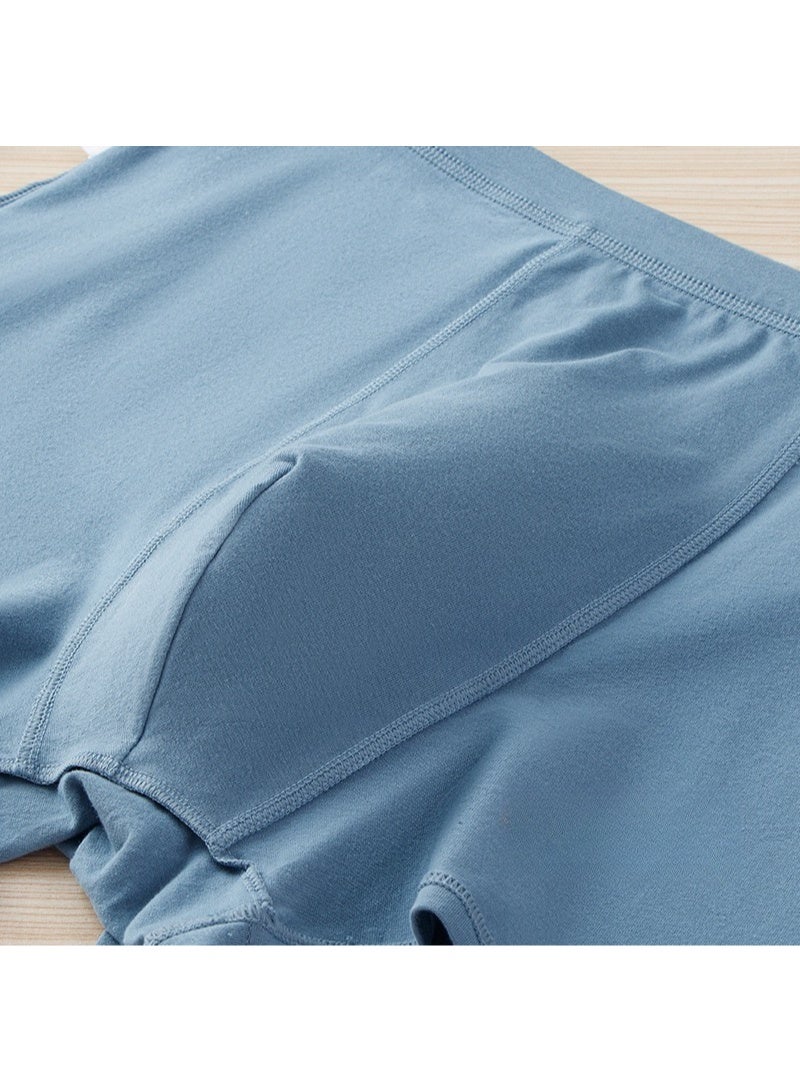 Men's Plus size Cotton Boxer Mid Waist Seamless Underwear Solid Color Loose Youth Shorts - Image 5