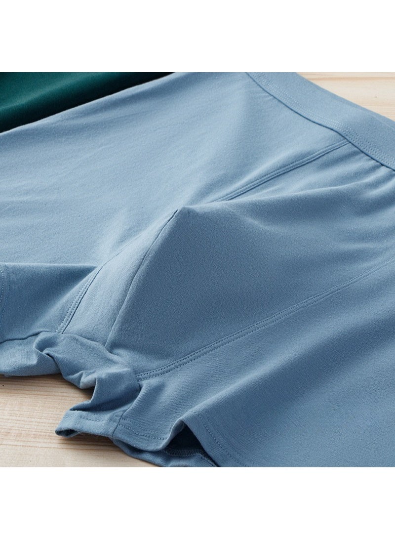 Men's Plus size Cotton Boxer Mid Waist Seamless Underwear Solid Color Loose Youth Shorts - Image 4