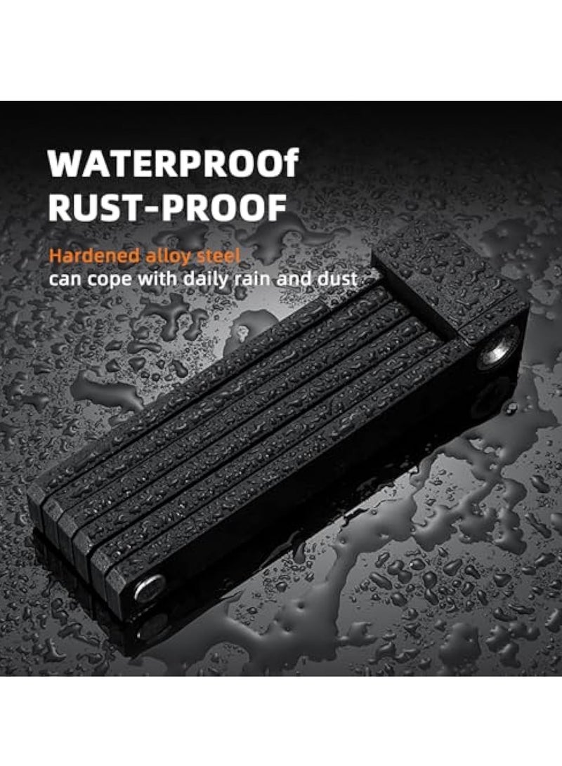 KASTWAVE Folding Bike Lock with Mounting Bracket, Bicycle Locks, Bike Chain Lock, Heavy Duty Anti Theft with 360° Rotating Lock Head, Waterproof and Scratch Resistant Foldable, for Bike, Scooter, Motorcycle  - Image 5