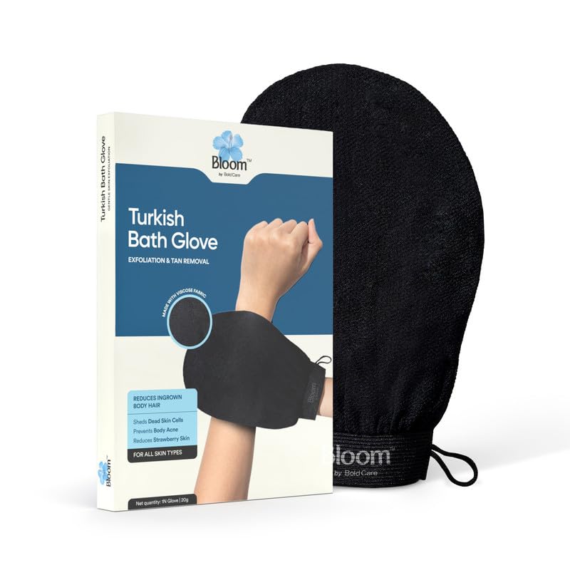 Bloom by Boldcare Bloom by Bold Care Turkish Bath Glove | For Tan Removal and Exfoliation | Gently removes Dead Skin Cells | Improves Circulation - Image 1
