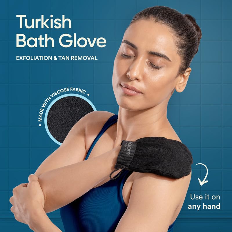 Bloom by Boldcare Bloom by Bold Care Turkish Bath Glove | For Tan Removal and Exfoliation | Gently removes Dead Skin Cells | Improves Circulation - Image 2