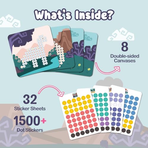 BINCA Dotties Dot Art Activity Kit - On the Go, 750+ Stickers, Vehicles Mess-Free Activities, DIY Dot Sticker Art for Toddlers, Kids Travel Activities, Craft Kits & Gifts for Boys & Girls Ages 4,5,6,7 - Image 2