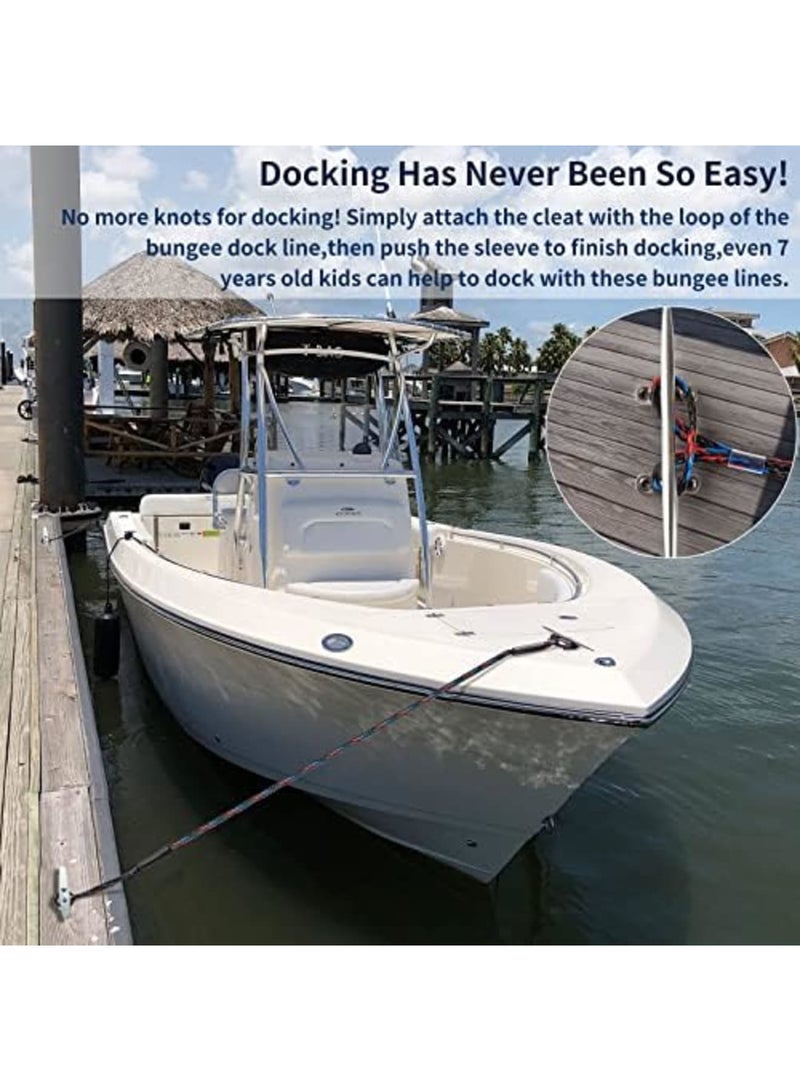 Luckam Boating Gifts for Men, Boat Bungee Dock Lines, Boat Accessories, Pontoon Accessories, Mooring Lines for Bass Boat, 4 Feet - Image 4
