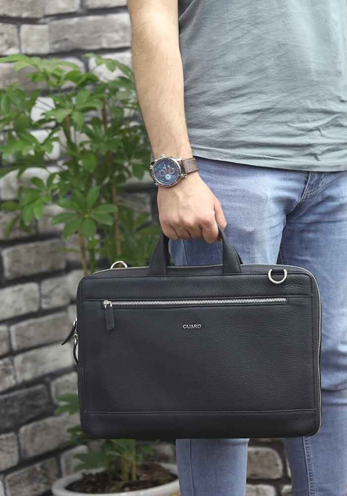 Guard Black Leather Special Production Laptop and Briefcase  - Image 2