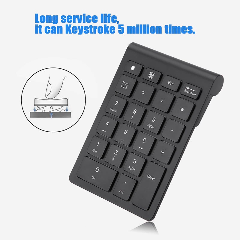 Black 22 Keys Mini Numpad Wireless Bluetooth Numeric Keypad For OS X PC - Image 5