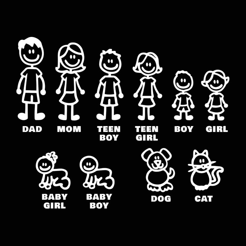 DPWOUM DPWOUM White Car Sticker I Love My Family Car Bling Stickers and Decals Pet Cat Dog Animal Decal for Car Window Phone Notebook Decorative Cars Walls Exterior Accessories  - Image 1