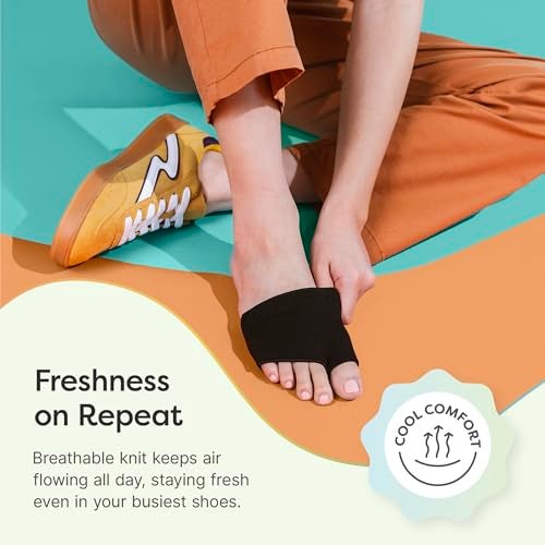 ZenToes Metatarsal Pads for Men and Women - Ball of Foot Support Cushions for Sesamoiditis, Metatarsalgia, Morton's Neuroma - 2 Pairs Fabric Sleeves with Gel Inserts (Large, Black) - Image 5