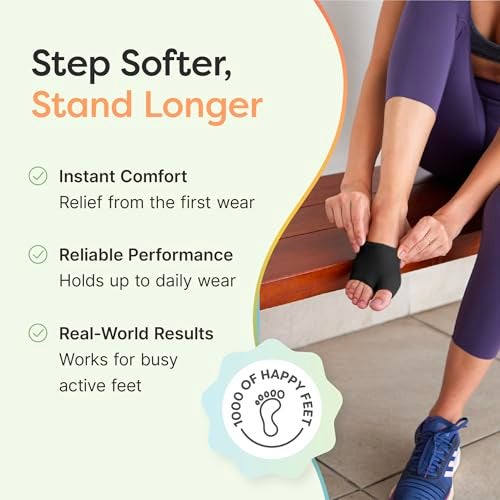 ZenToes Metatarsal Pads for Men and Women - Ball of Foot Support Cushions for Sesamoiditis, Metatarsalgia, Morton's Neuroma - 2 Pairs Fabric Sleeves with Gel Inserts (Large, Black) - Image 3