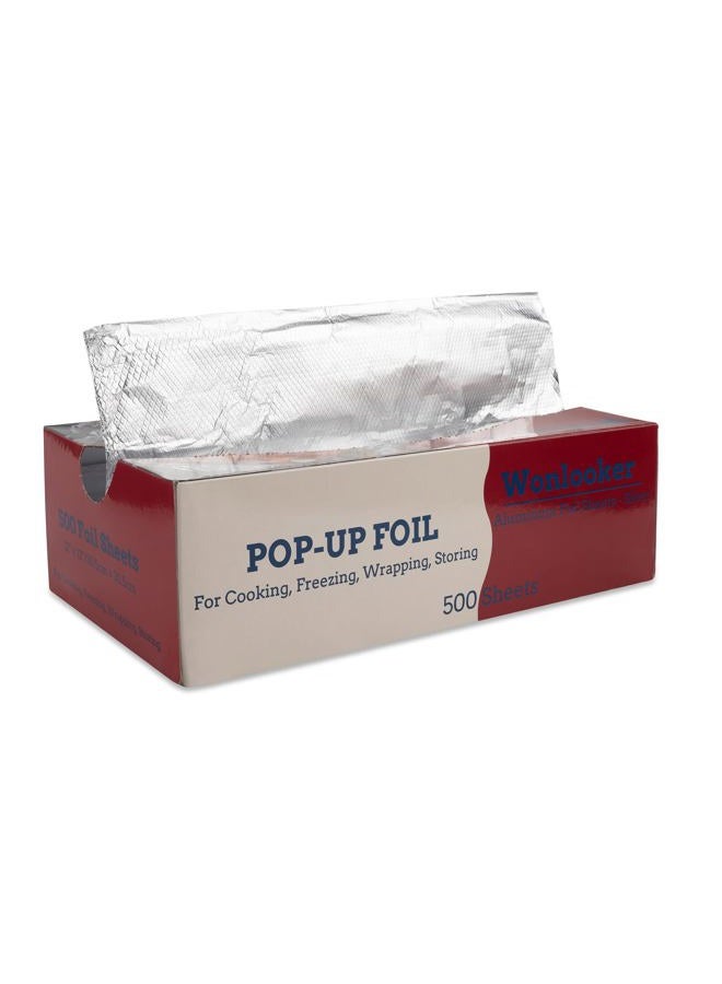 Wonlooker Aluminum Foil Sheets, 500 Sheets, 12 x 12inch/sheet, Precut Aluminum Foil Wraps, Pop-Up Interfolded Foil Sheets for Baking, Grilling, Roasting, Cooking or Storing Food - Image 1