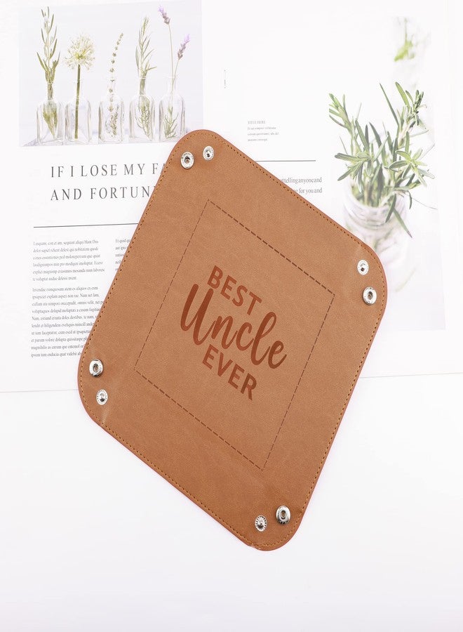 JOYKWE Best Uncle Ever Leather Valet Tray- Christmas Gifts for Uncle, Gifts for Uncle from Nephew Niece Sister, Uncle Unique Birthday Christmas Gifts, Thanksgiving Gift for Uncle, Best Uncle Gifts - Image 2