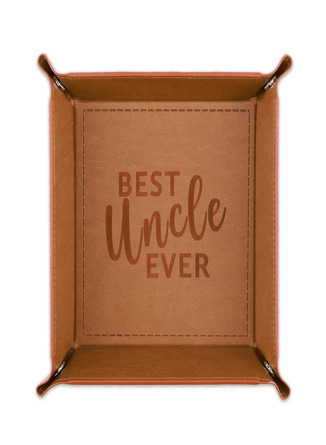JOYKWE Best Uncle Ever Leather Valet Tray- Christmas Gifts for Uncle, Gifts for Uncle from Nephew Niece Sister, Uncle Unique Birthday Christmas Gifts, Thanksgiving Gift for Uncle, Best Uncle Gifts - Image 1