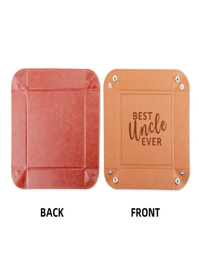 JOYKWE Best Uncle Ever Leather Valet Tray- Christmas Gifts for Uncle, Gifts for Uncle from Nephew Niece Sister, Uncle Unique Birthday Christmas Gifts, Thanksgiving Gift for Uncle, Best Uncle Gifts - Image 4