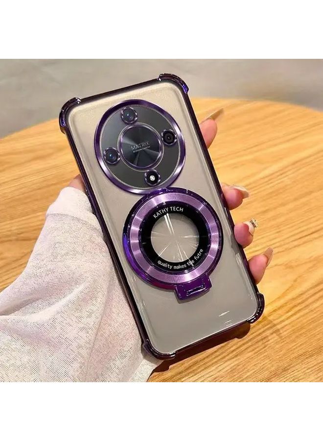 Light Blue TPU Case with Ring Stand for Honor Magic 6 Pro 5G 2 in 1 Set - Image 3
