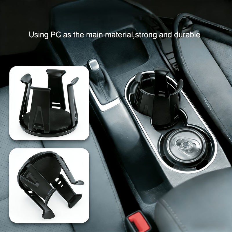 2026 Upgraded Car Cup Holder Insert With Self Adhesive Clamping Arms For Water Cup And Drinks Black - Image 1