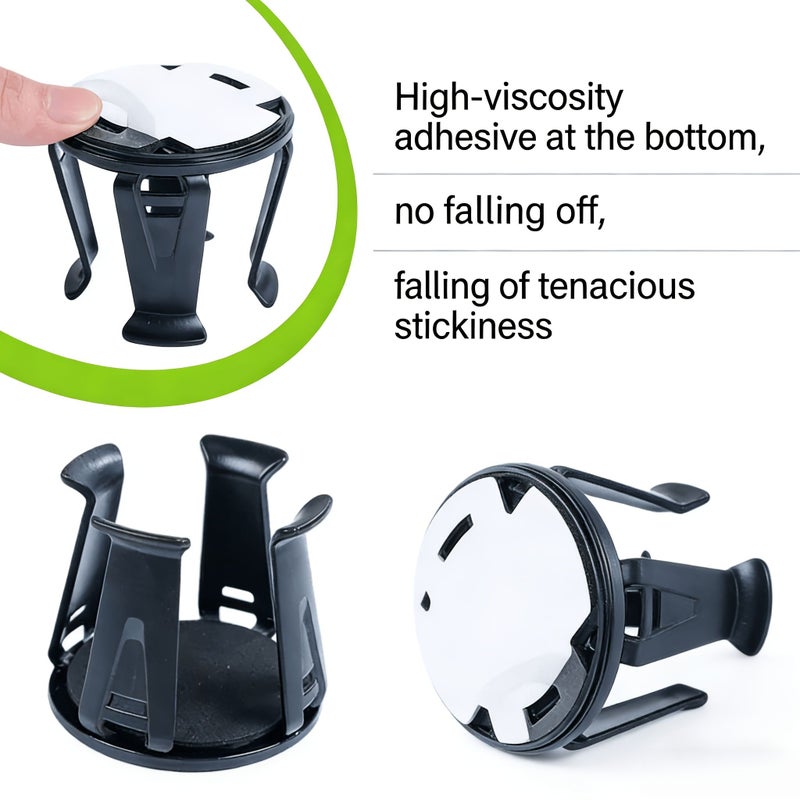 2026 Upgraded Car Cup Holder Insert With Self Adhesive Clamping Arms For Water Cup And Drinks Black - Image 5