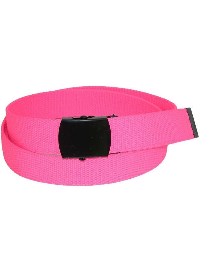 CTM Adjustable 1.25 Inch Wide Neon Fabric Web Belt, Pink - Image 3