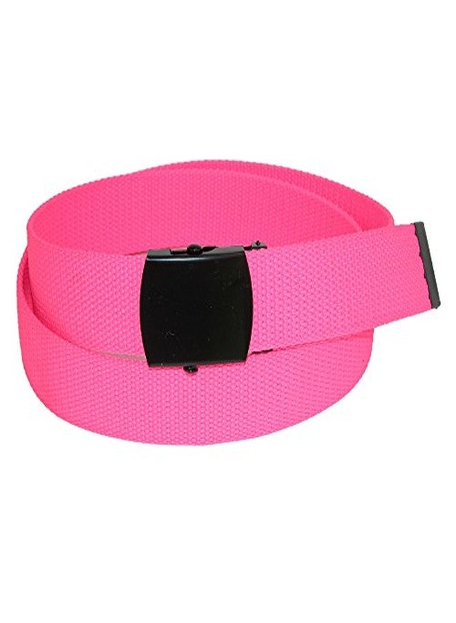 CTM Adjustable 1.25 Inch Wide Neon Fabric Web Belt, Pink - Image 5