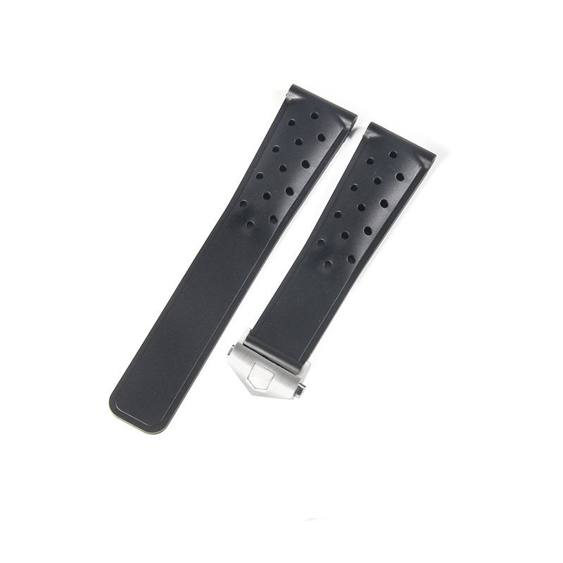 Generic Tag Heuer Carrera F1 Silicone Strap 22mm Black-steel buckle-Z5(2.0) 