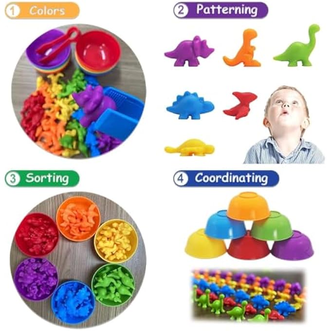 COUNTING MATCHING GAME, COLOR SORTING FOR COLOR CLASSIFICATION AND SENSORY TRAINING, MATCHING GAMESSET WITH SORTING BOWLS, SORTING GAMES FOR BOYS AND GIRLS - Image 3