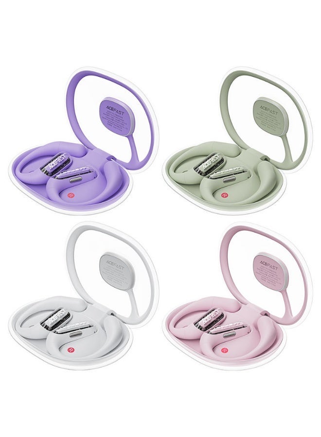 ACEFAST FA001 ACEFIT Pro Open-Ear Wireless Earbuds, Bluetooth 5.4, ENC Call Noise Reduction, LED Display Transparent Case, Titanium Ear Hooks, IP54 Waterproof, 25H Playtime - Image 2
