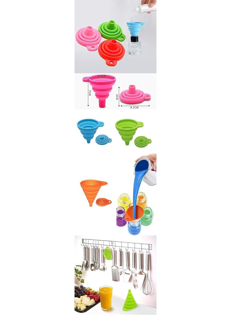 قمع سيليكون قابل للطي – متعدّد الألوان غذائي آمن | يتحمّل السوائل الساخنة | غسالة أطباق - Image 3